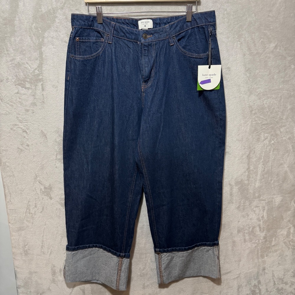 Kate Spade New York x Target Dark Wash Cuffed Crop Jeans Size 14 NWT